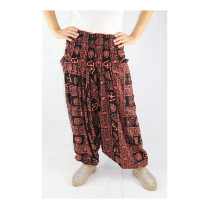 Pantalon afgano con mantras, algodon