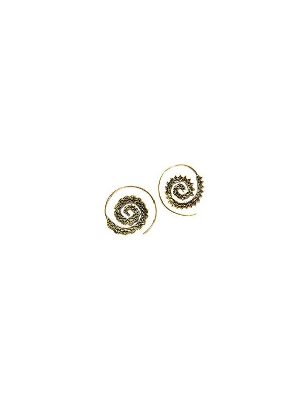 pendiente espiral en bronce